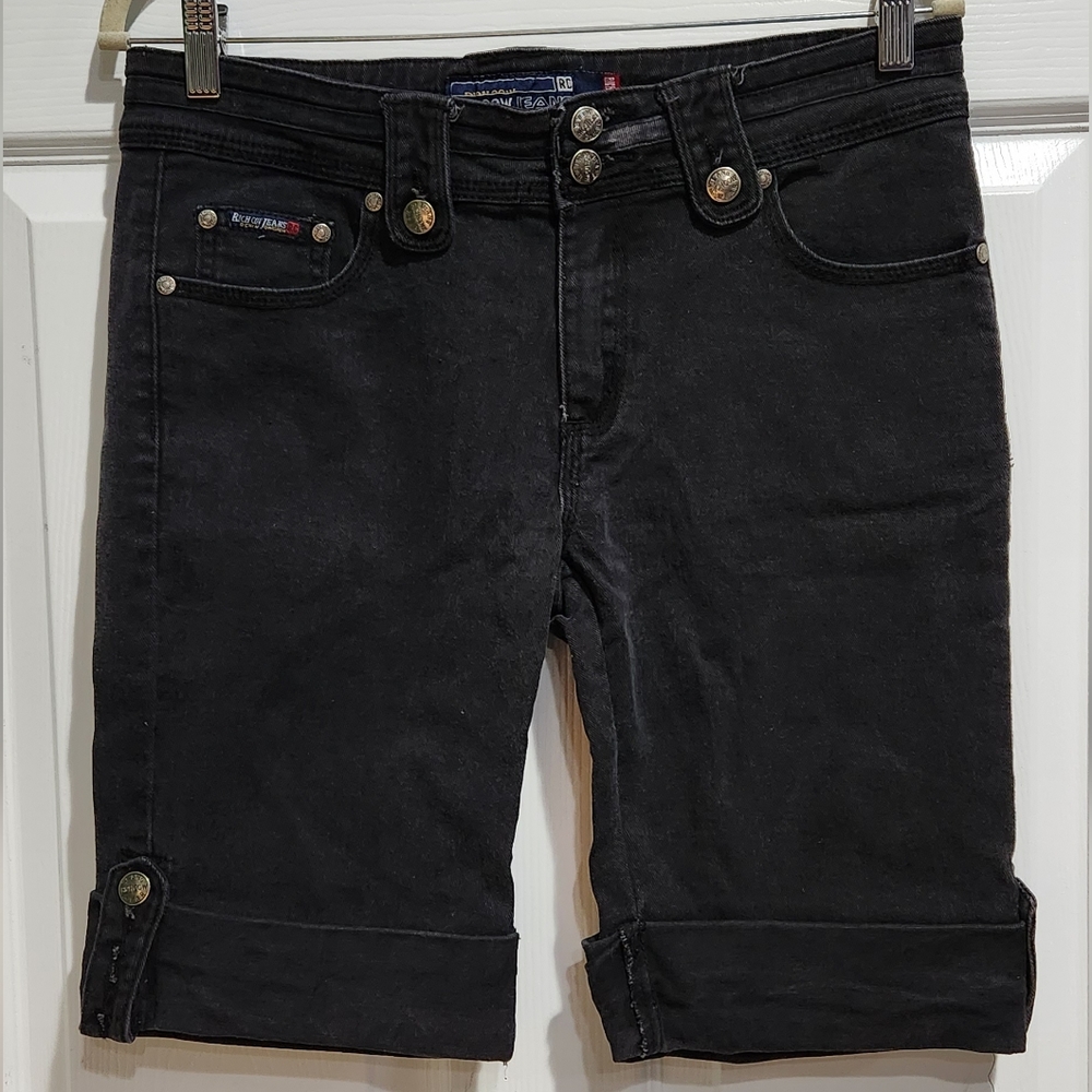 Richcow jeans black denim Bermuda shorts juniors size 13